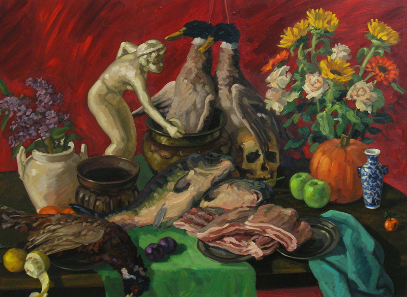 Still Life with Statue; oil on canvas 110 x 150 cm, 2004