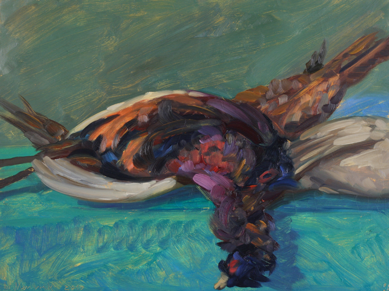 Pheasants I; oil on board, 46 x 61 cm, 2011