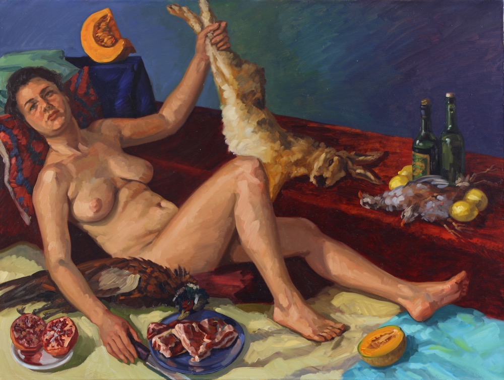 Diana with Hare; oil on canvas, 125 x 165 cm, 2006