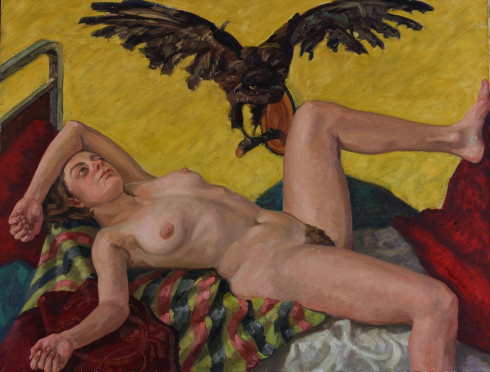 Leda and the Hawk; oil on canvas, 115 x 150 cm, 1998