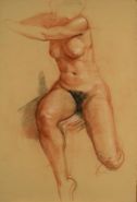 Figure Study; chalk on paper, 112 x 76 cm, 1991