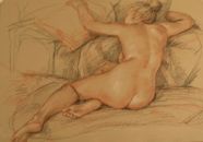 Figure Study; chalk on paper, 70 x 100 cm, 2006