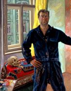 Self-Portrait in Prague Studio; oil on canvas, 150 x 115 cm, 1998