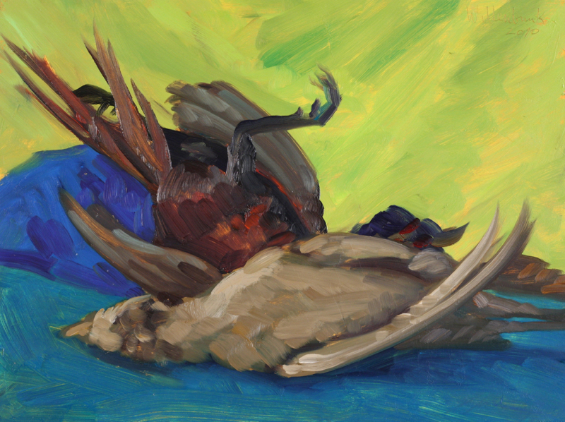 Pheasants II; oil on board, 46 x 61 cm, 2011