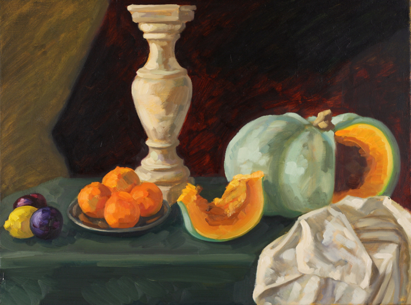Pedestal & Melon, oil on canvas, 60 x 80 cm, 2014