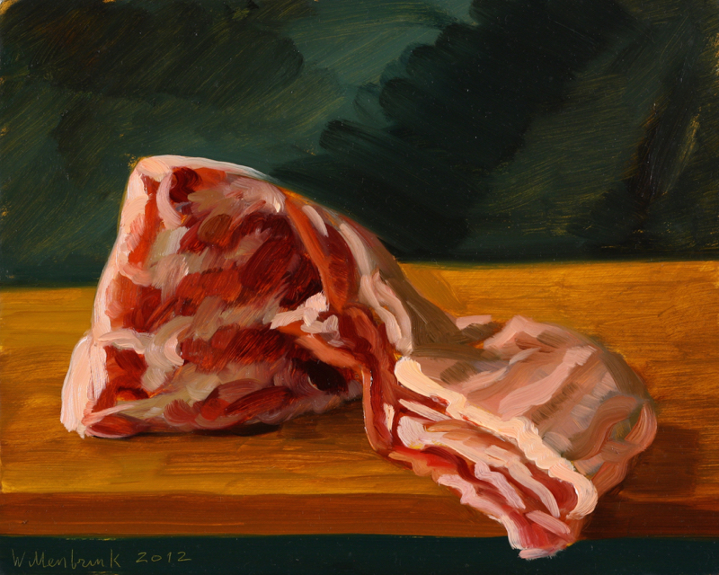 Bacon; oil on board, 30 x 37 cm, 2012