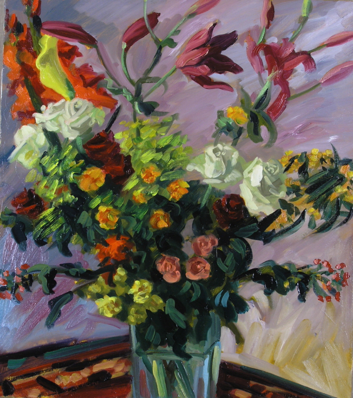 Flowers I; oil on canvas, 85 x75 cm, 2006