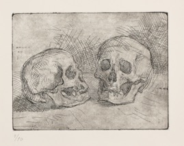 Two Skulls; etching, 16 x 25 cm, 2009