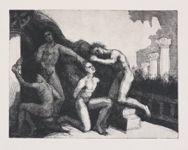 Iconoclasts I; etching-aquatint, 25 x 33 cm, 2004
