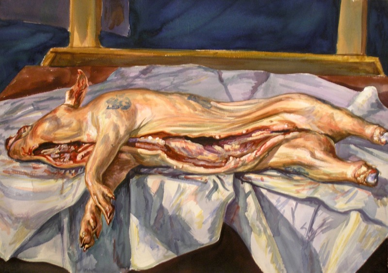 Pig; watercolor, 75 x 105 cm, 1988