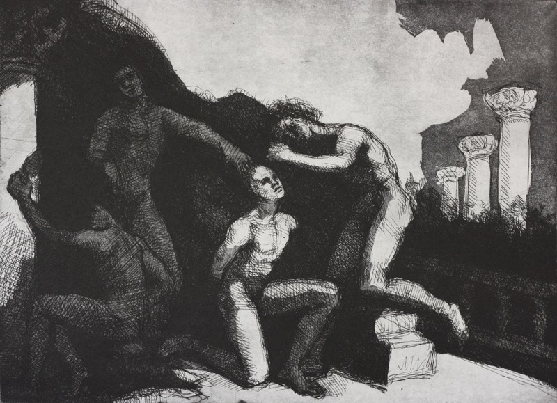 Iconoclasm; etching and aquatint, 24 x 32 cm, 2004