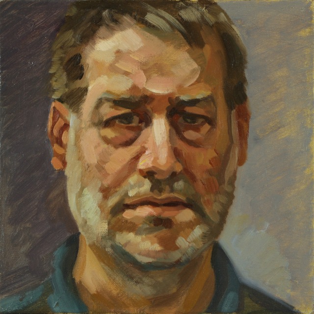 Self-Portrait; oil on canvas, 30 x 30 cm, 2012