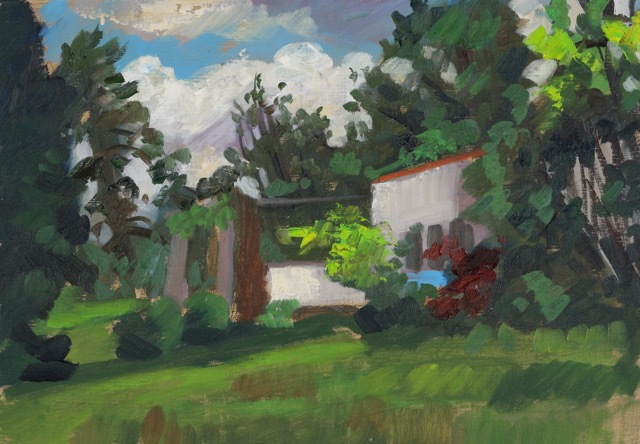 Nespeky Garden; oil on cardboard, 35 x 50 cm, 2023