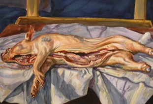 Pig; watercolor, 75 x 105 cm, 1988