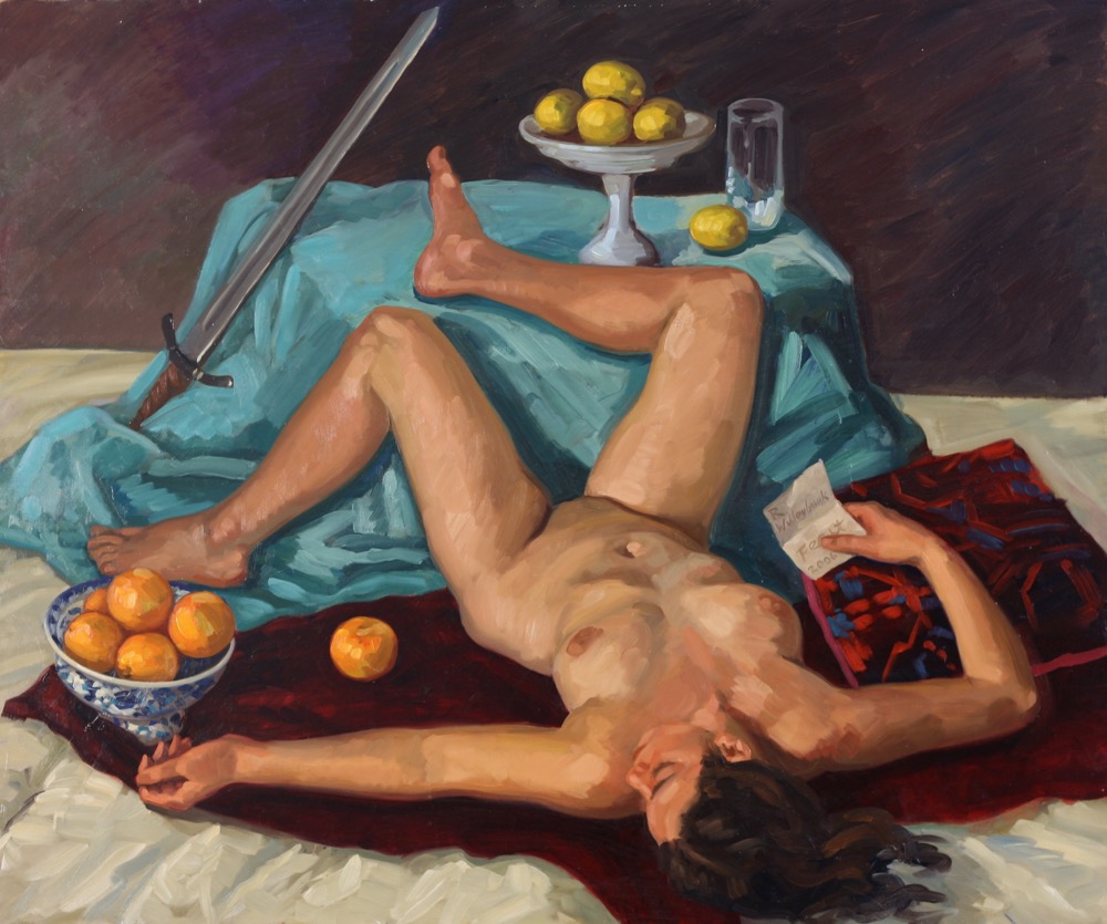Bathsheba with Sword; oil on canvas, 125 x 150 cm, 2006