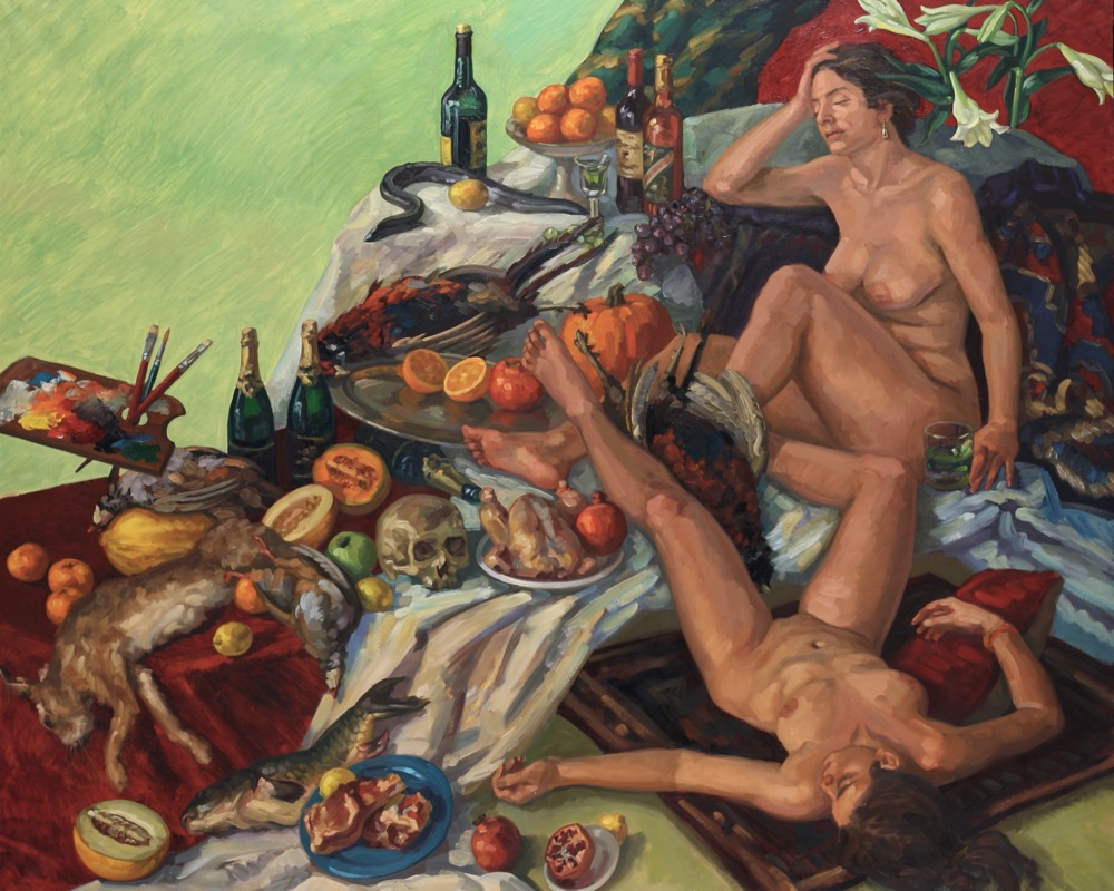 The Absinthe Drinkers; oil on canvas, 185 x 228 cm, 2007